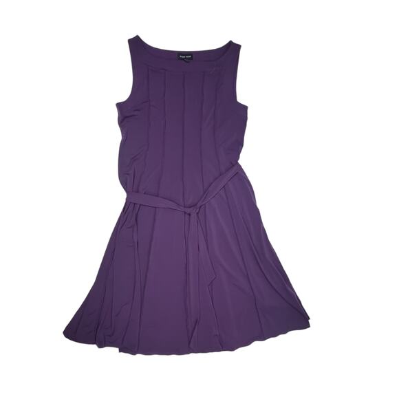 Vior Vior Women's Plum Purple Sleeveless Belted Midi Dress - Size 14 - Picture 6 of 9